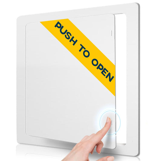 Access Panel for Drywall - 12 x 12 inch - Push to Open Latch - Wall Hole Cover - Access Door - Plumbing - Heavy Durable Plastic White