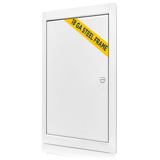 Access Panel for Drywall 14 x 29 inch – Metal Door with Screwdriver Latch, 18 GA Steel Frame, Wall Hole Cover, Plumbing Access Door, White