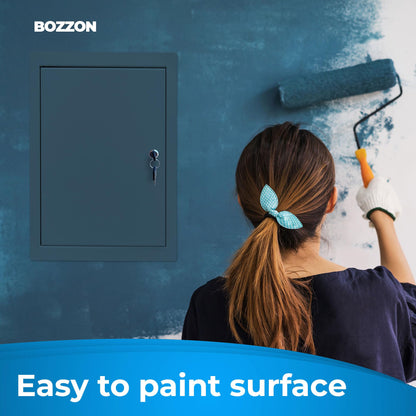 Access Panel for Drywall 14 x 29 inch – Metal Door with Key Lock, 18 GA Steel Frame, Wall Hole Cover, Plumbing Access Door, White