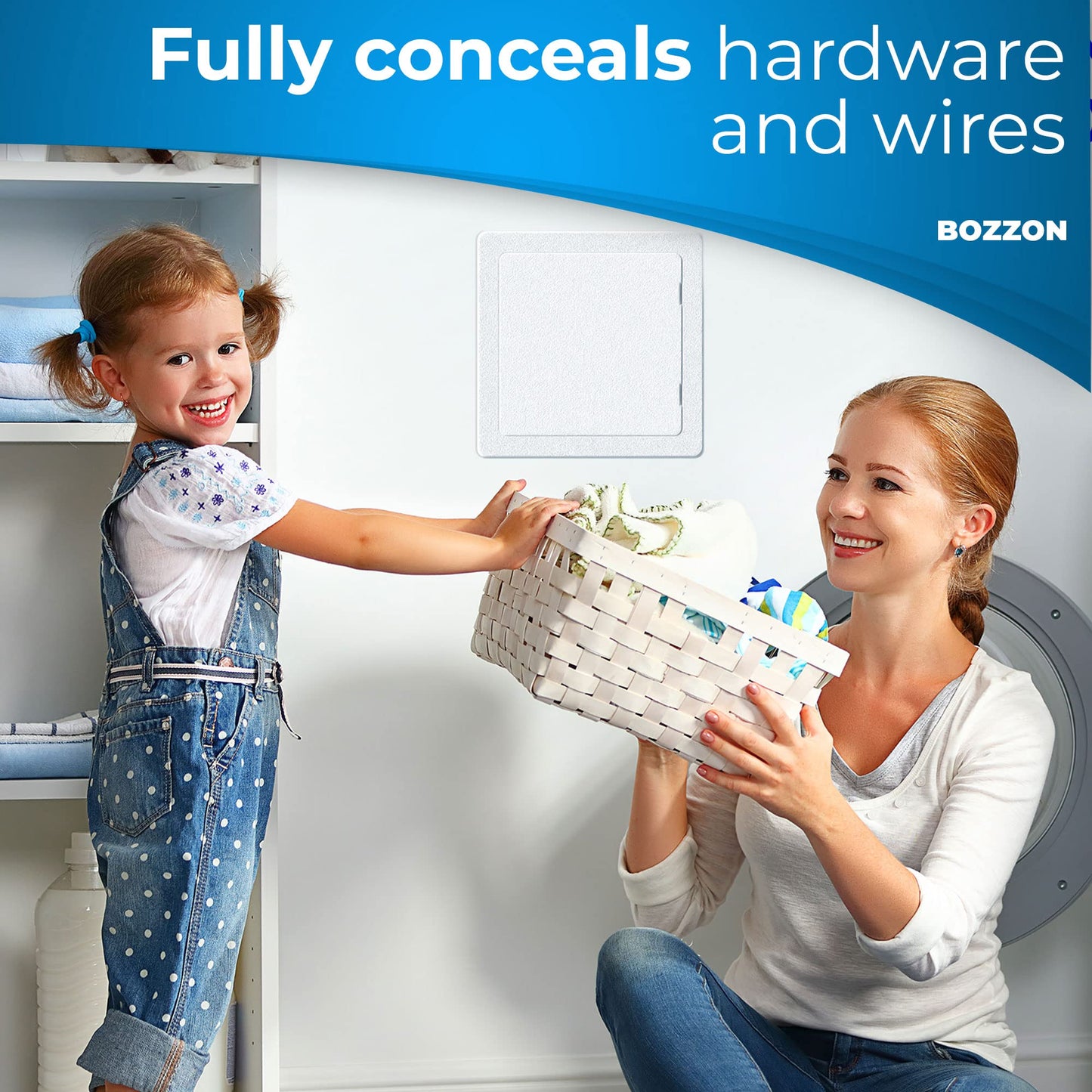 Access Panel for Drywall - 8x8 inch - Wall Hole Cover - Access Door - Plumbing Access Panel for Drywall - Heavy Durable Plastic White