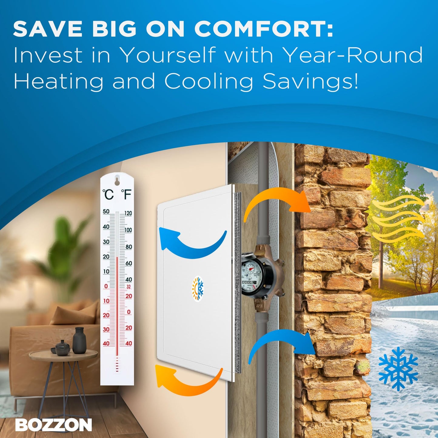 Access Panel for Drywall - 8 x 8 inch - Insulated - Wall Hole Cover - Access Door - Plumbing Access Panel for Drywall - Heavy Durable Plastic White